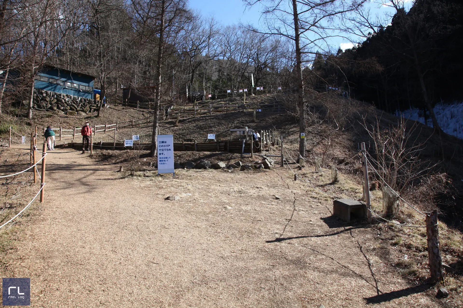あしがくぼの氷柱の三脚設置可能エリア